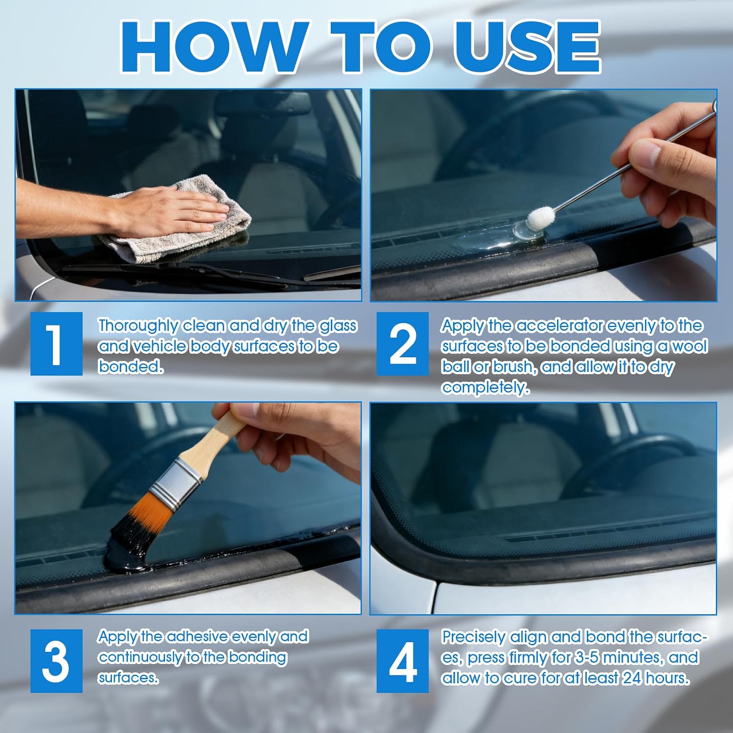 JAOJAO Polyurethane Windshield Adhesive, Windshield Primer