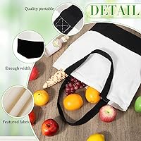 Vista 4 de Sanwuta 30 Bolsas Tote de Lona a Granel con Bolsa Cosmética con Cremallera, Bolsa de Compras de Algodón Reutilizable de 18.5" con Asa para Negro