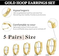 Vista 2 de Senteria 925 Sterling Silver Hoop Earring 5 Pairs Small Silver Hoop Earrings Hypoallergenic Silver Hoop Earring for Women Cartilage Sleepers Huggie
