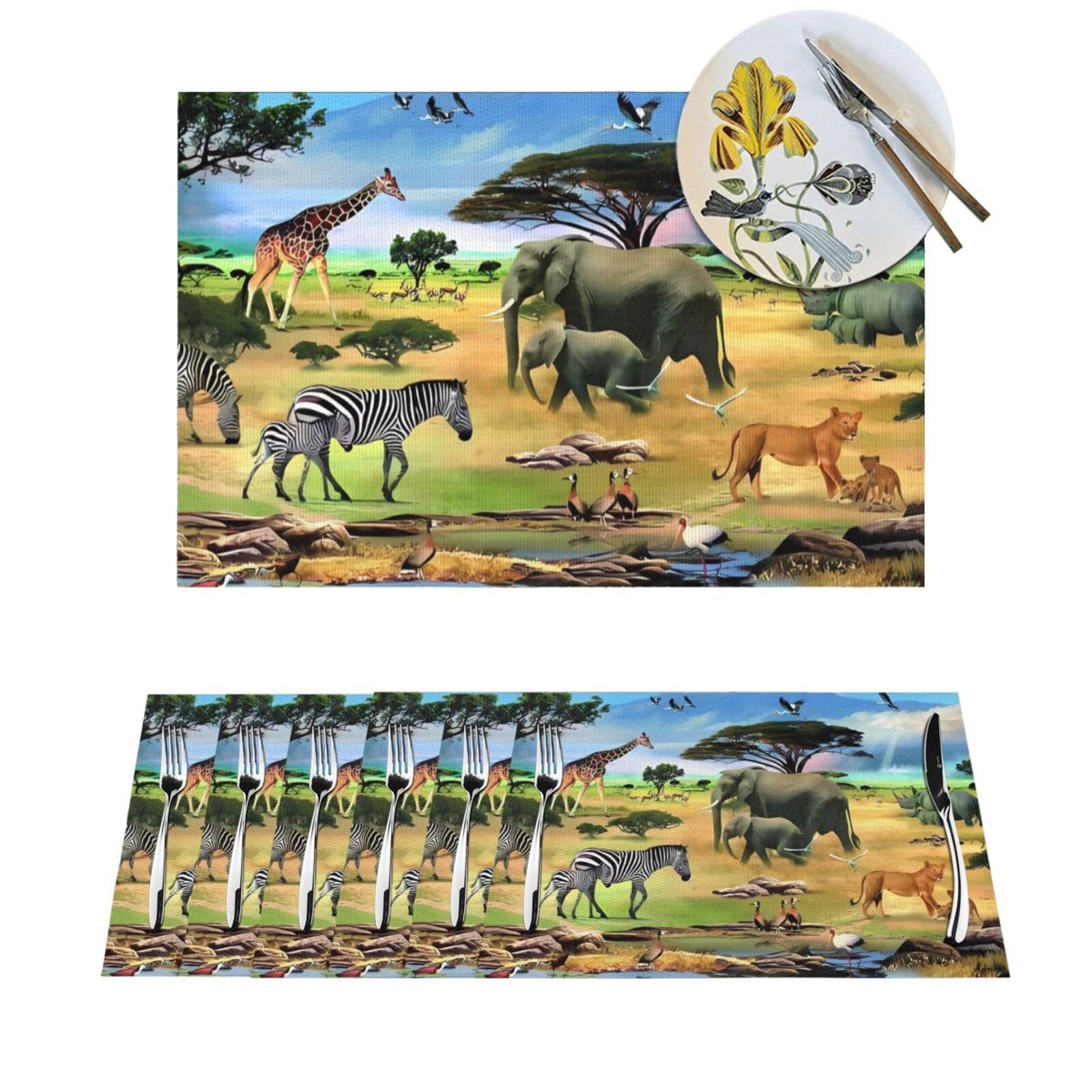 Sets de table en PVC de qualité supérieure vinyle tissé résistant et élégant lot de 6