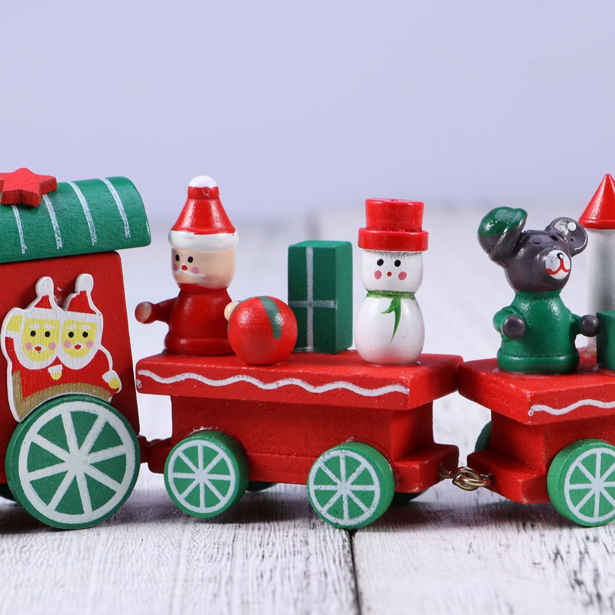 HANABASS Wooden Santa Gift Christmas Xmas Train Decoration Decor for Kids image 4