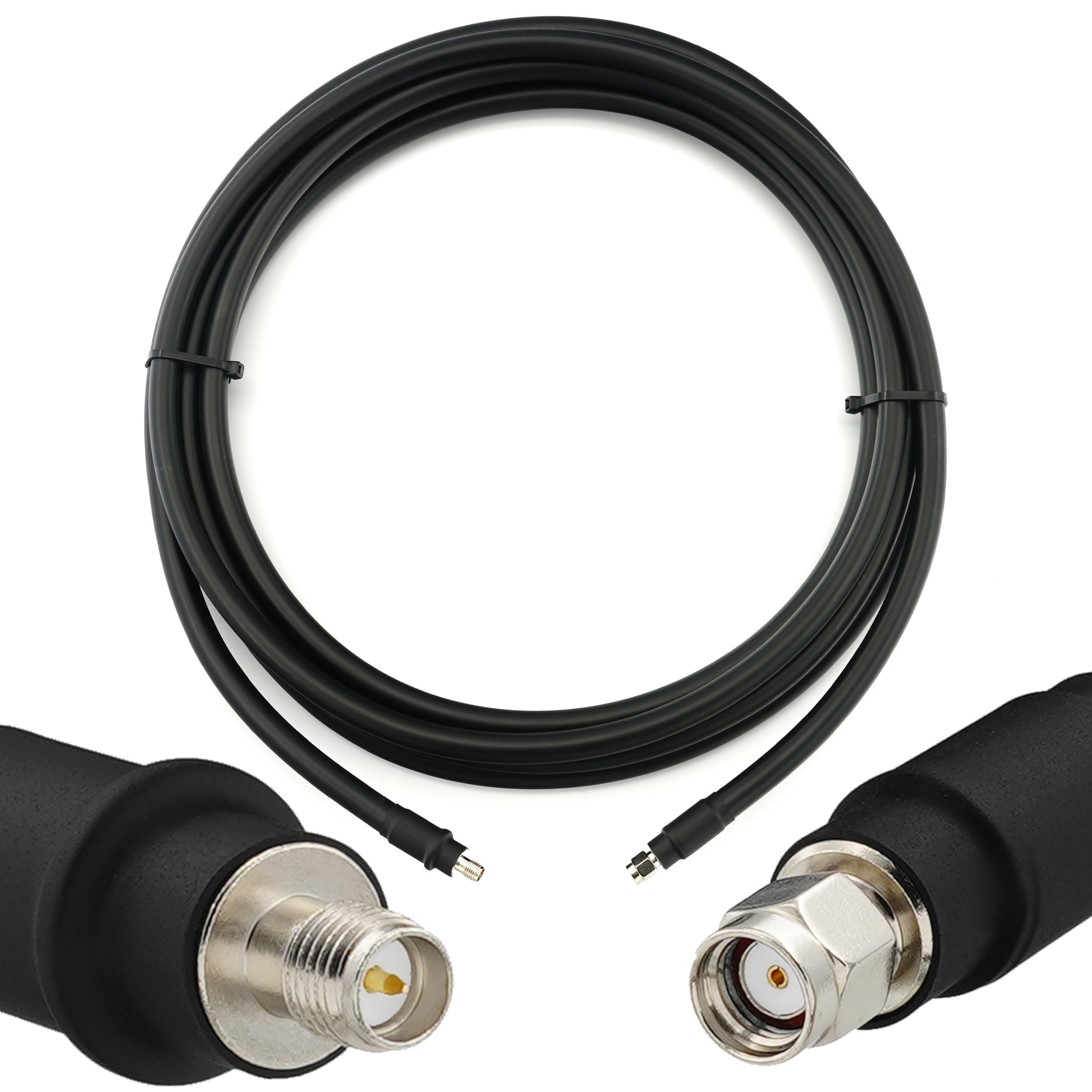 25m RP-SMA Macho a Hembra Cable Coaxial extensor – RPSMA Cable de Extensión 8D-FB Ø11.1mm Ultrabaja Pérdida – alargador para amplificador señal WIFI repetidor WIFI Router Antena adaptador