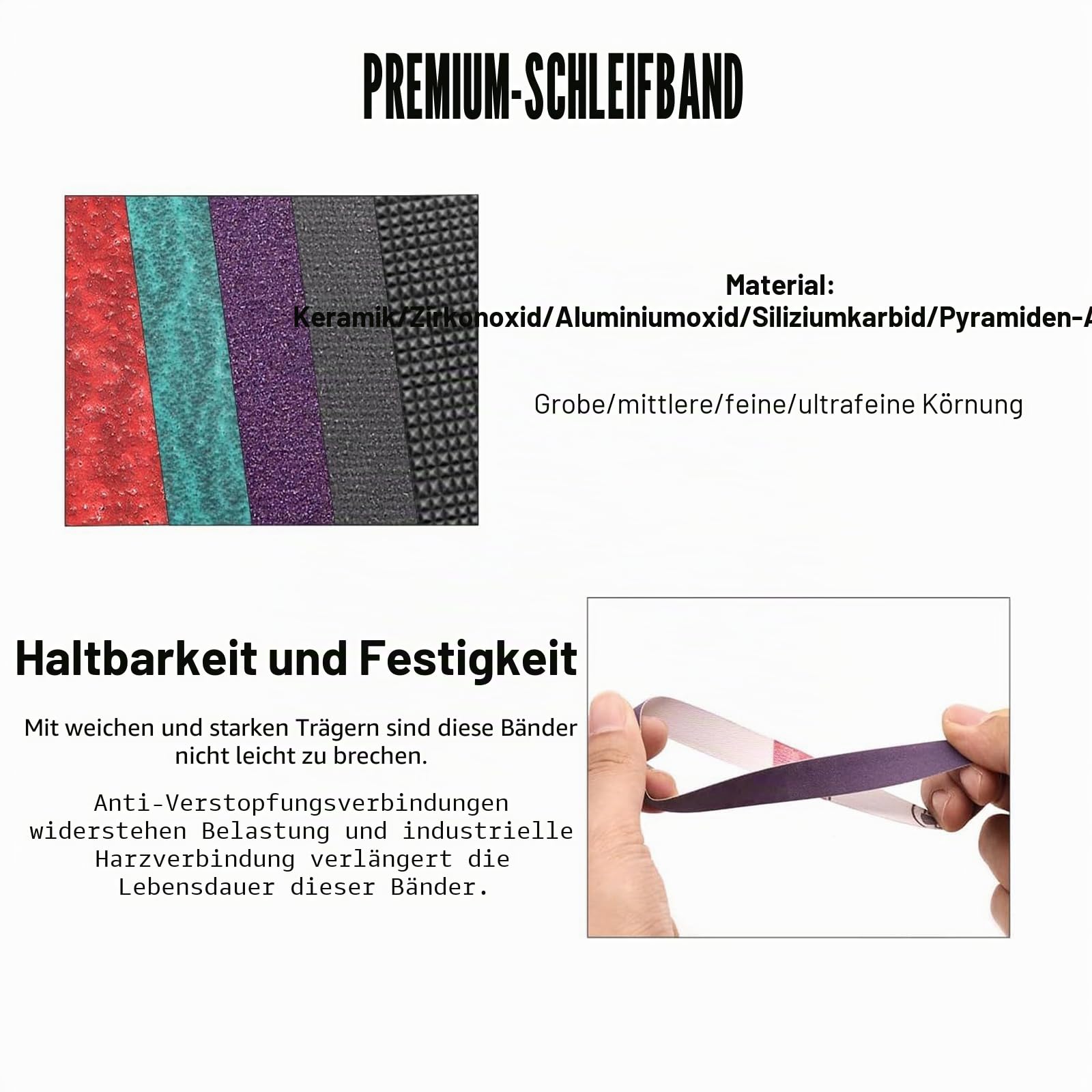 1 x 45,7 x 45,7 cm Schleifbänder, 16 Stück Messerschärfer, Schleifbänder für die Arbeit, scharfe Ken Zwiebelklingen-Aufsatz, 80/120/240/400/600/800/1000/2500 Körnung, Messerschärfbänder