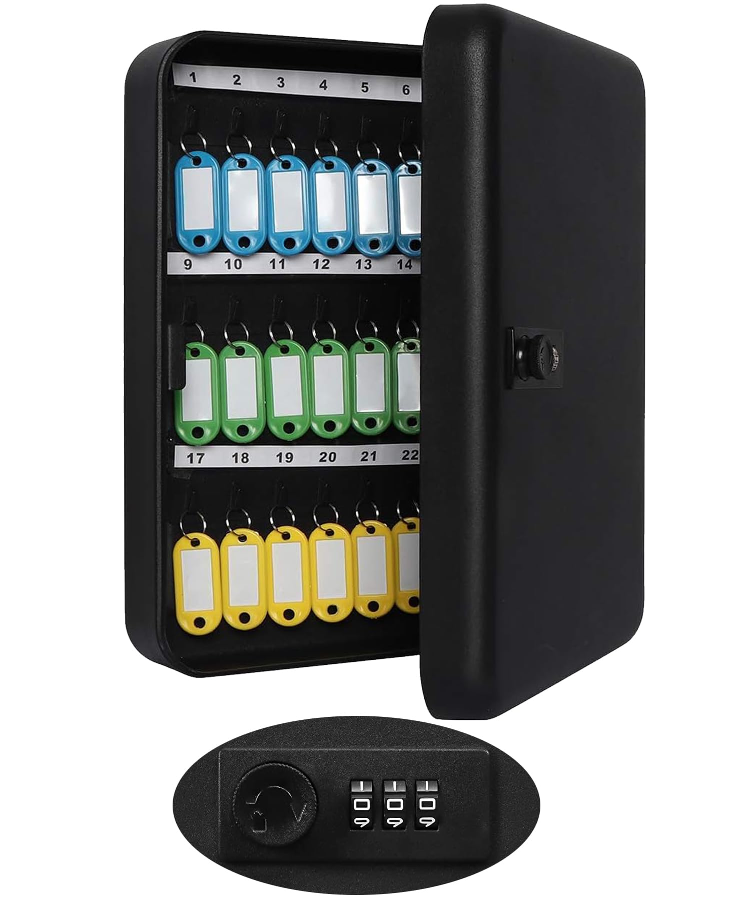 Store2508 Key Storage Combination Lock Cabinet Lock Box Wall Mount with 40 Keys Capacity Black Matte (Black 40 Keys Capacity) (B0CGD9V7MD) Amazon Price History, Amazon Price Tracker