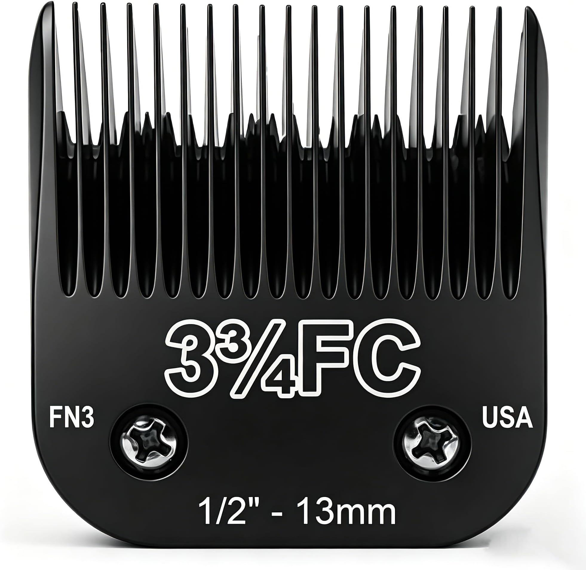 Detachable Steel Pet Dog Clipper Blades,Size-3 3/4FC,Compatible with Andis Cut Length 1/2"(13mm),Compatible with Oster A5, Wahl KM Series Clippers, Made of Steel Blade and Stainless Steel Blade