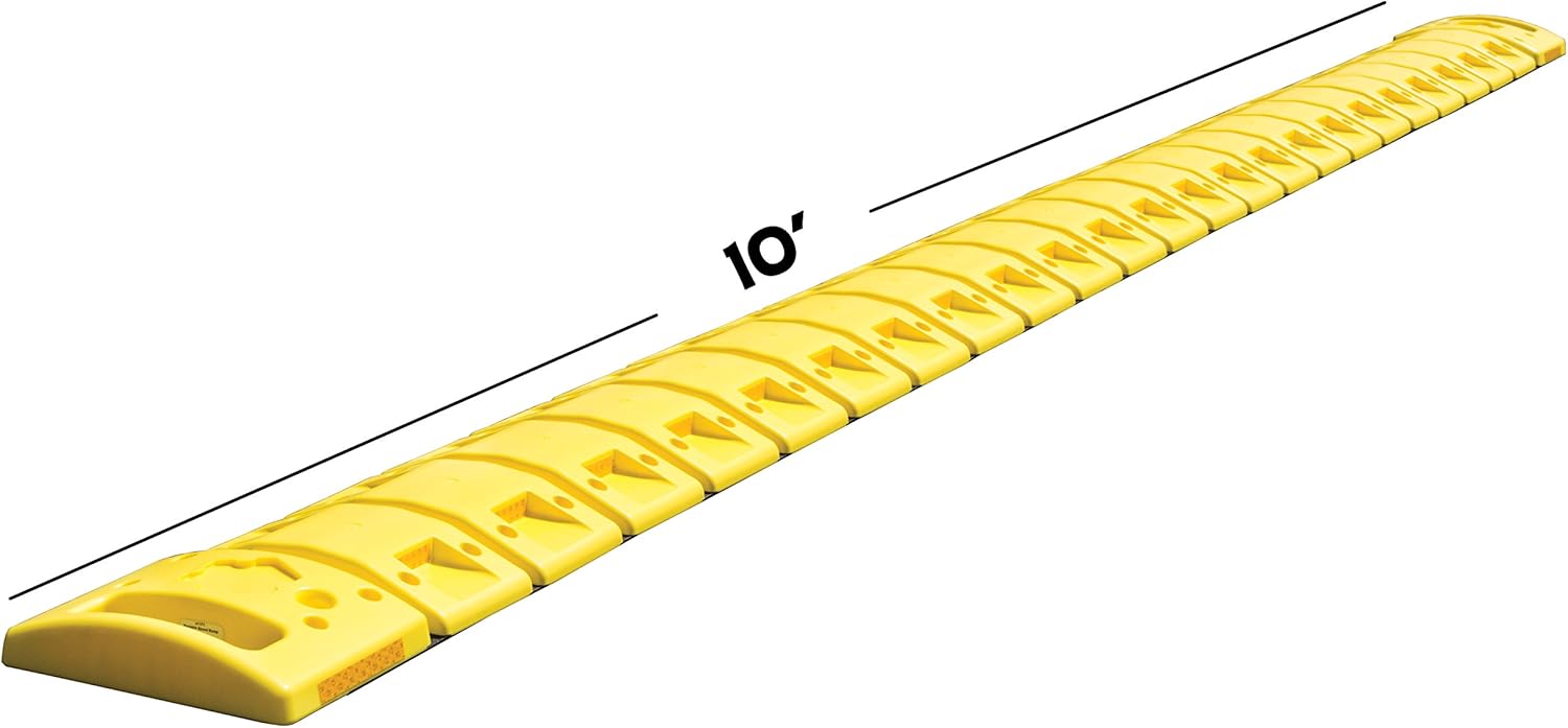Aervoe 1170 Heavy Dutty Yellow 10' Polypropylene Portable Speed Bump, Durable Nylon Zipper Bag Included