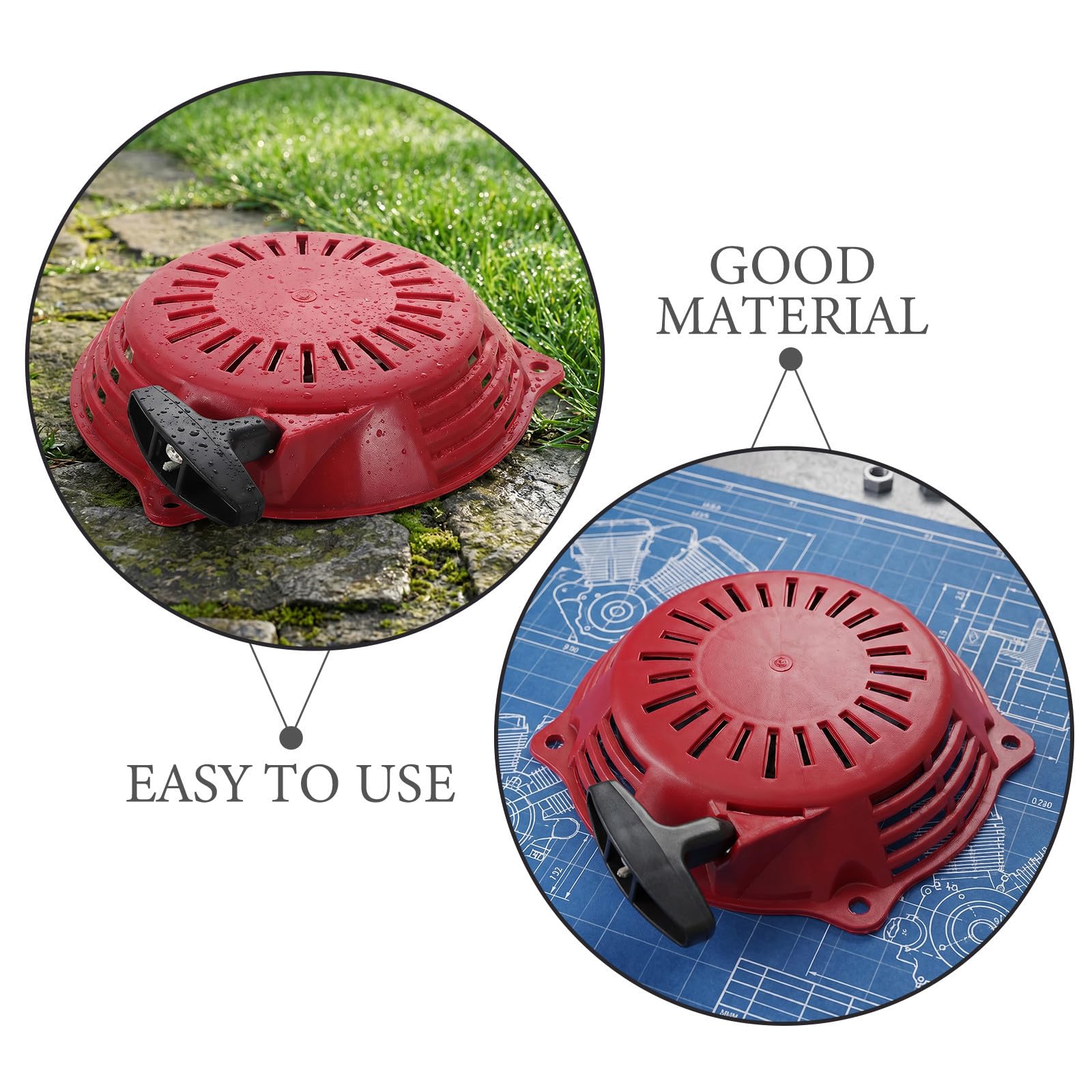 2 Piezas Arrancador de Arranque para Cortacésped de Gasolina Compatible con Repuesto Duradero para Jardín y Césped con Cuerda de Tracción Resistente