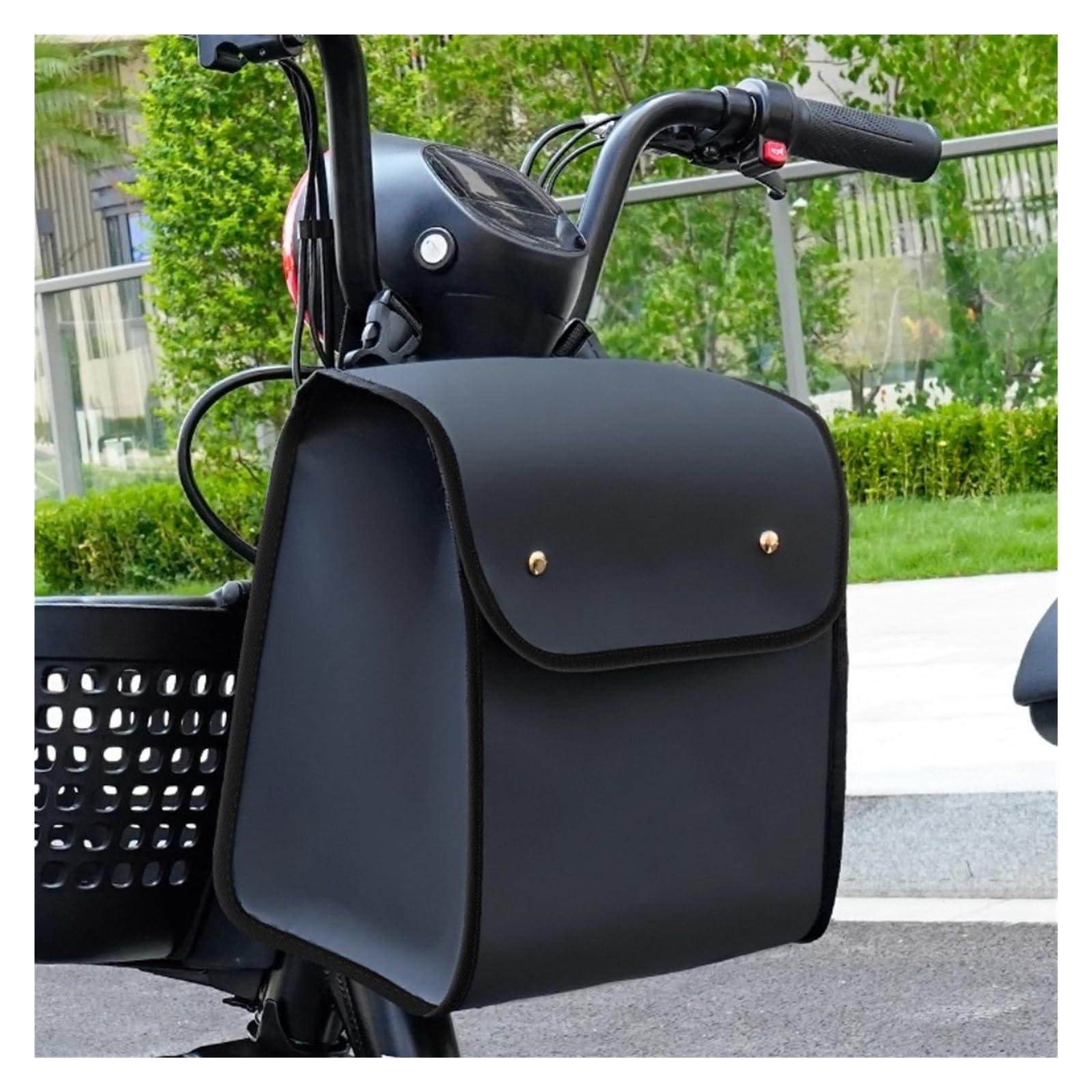fahrradkörbe Universelle wasserdichte Vorderkorbtasche for E-Bike/Roller, Lenker-Organizer mit großem Fassungsvermögen for Helm, Telefon, Essentials