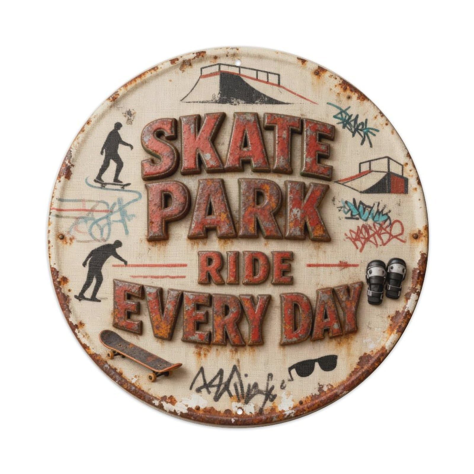 SKATE PARK RIDE EVERY DAY Metal Tin Sign Plaque