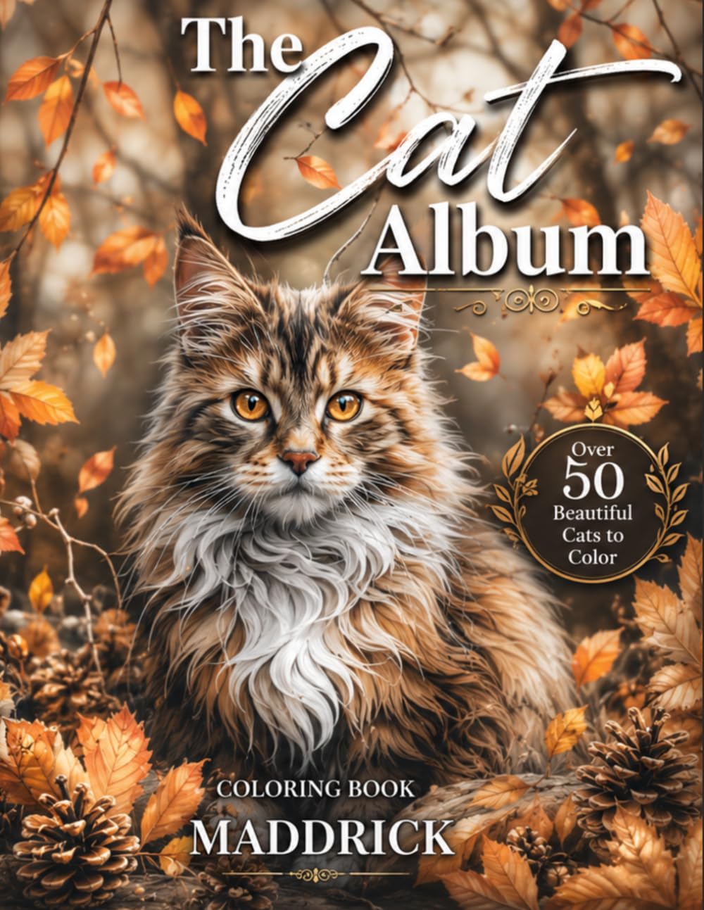The Cat Album: Coloring book for these cute felines' lovers. Light grayscale and lovely realistic images of cats and kittens.