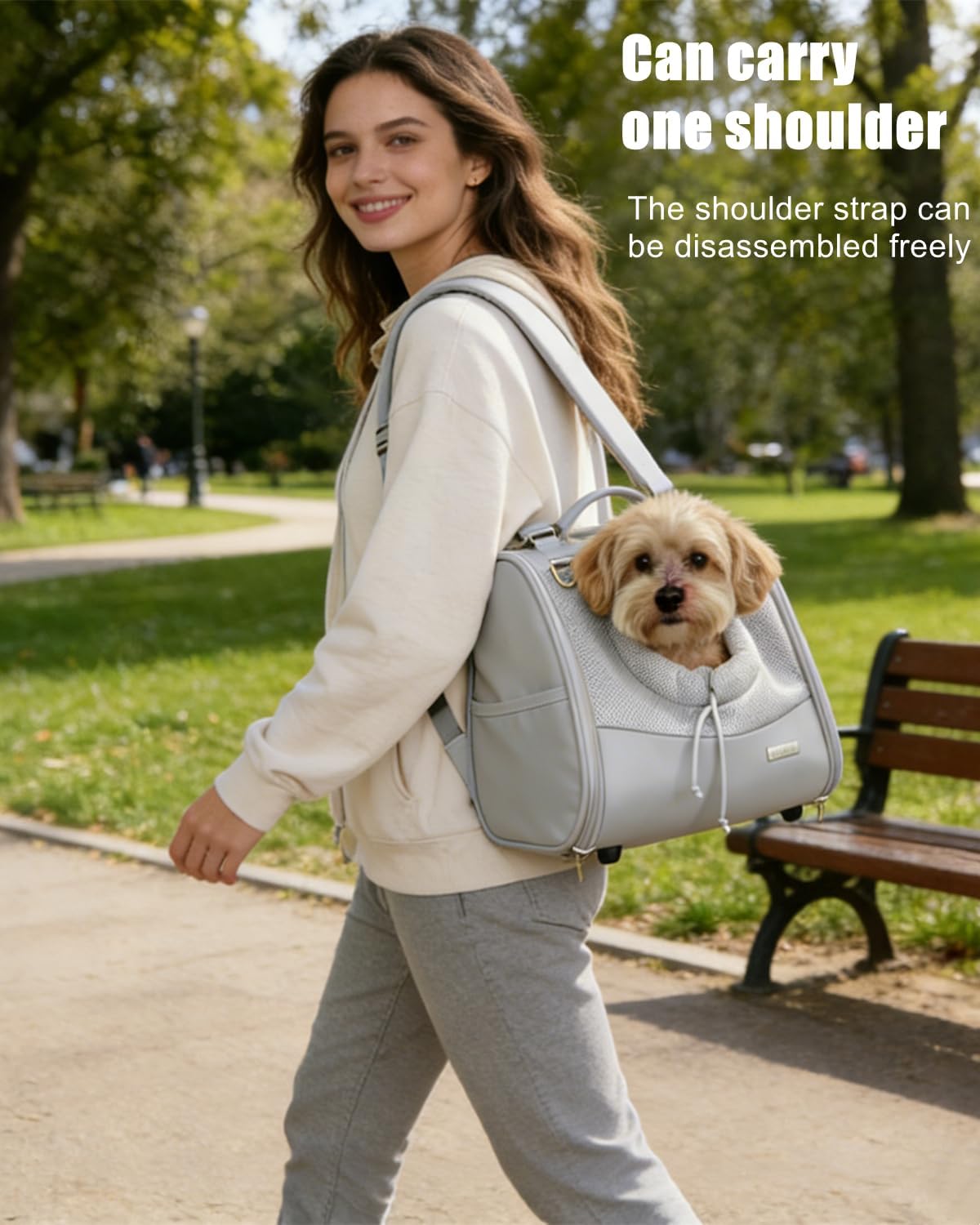 Pet Dog & Cat Chest Carrier Backpack,Adjustable Ventilated Carrier for Small Dogs Cats,Front Facing Puppy Carrier Backpack,Lightweight Doggy Backpack for Travel Hiking Outdoor (Heather Grey)