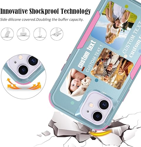 Vista 272 de Funda de fotos personalizada para Apple iPhone 11 Pro Max, patrón de collage a cuadros, personalizado para hacer imágenes en gruesa 3 híbrida Rosa