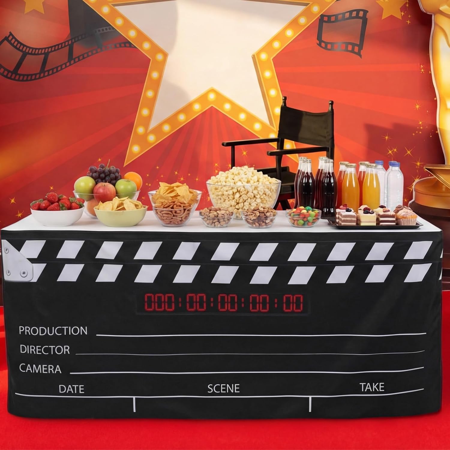 Movie Theme Party Decorations Supplies Movie Night Table Skirt