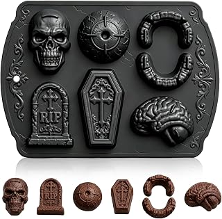 Skull Cake Pan Silicone Mold for Halloween Baking Birthday Party Ice Cube