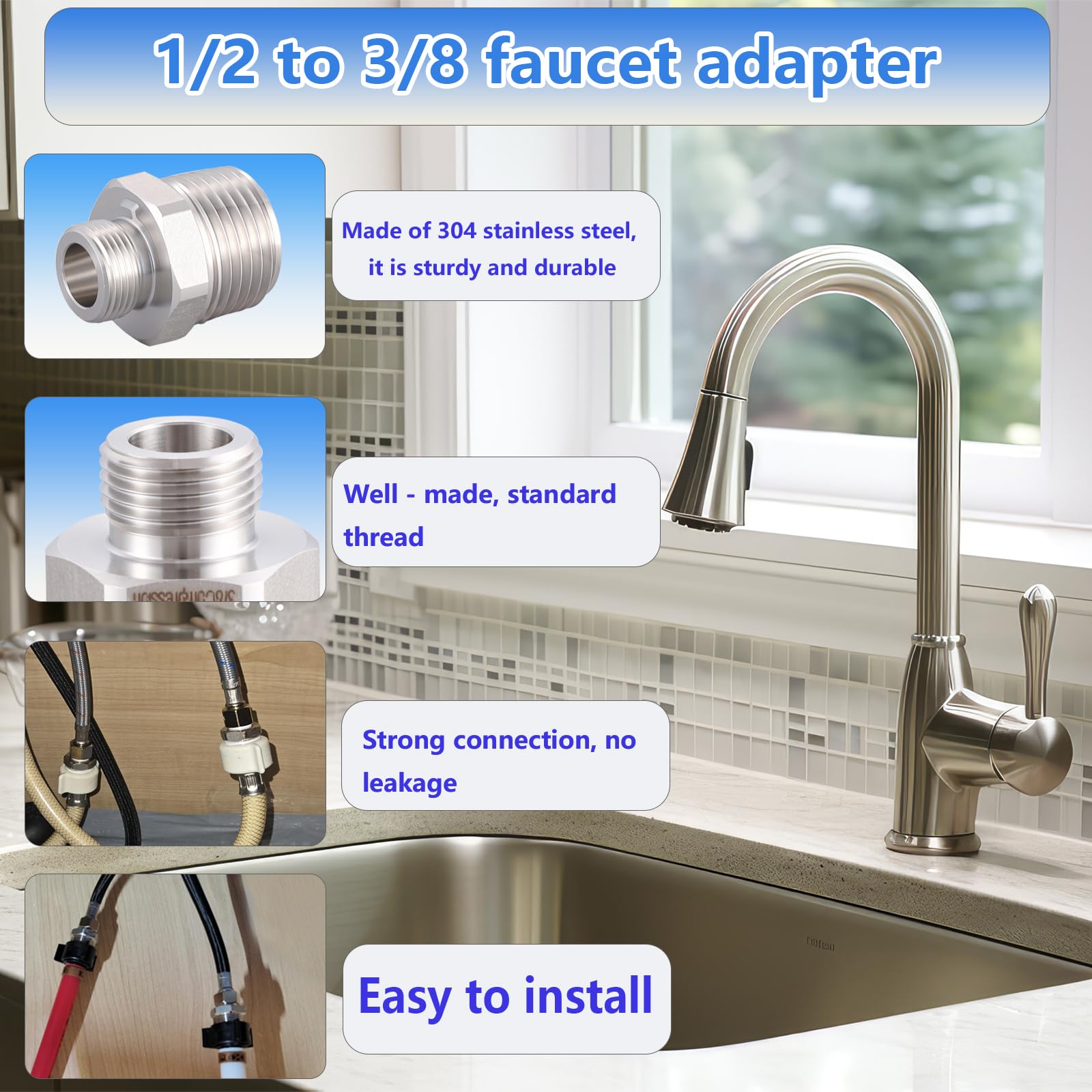 RV Faucet Adapter - 304 Stainless Steel -6 RV Faucet Adapter - 304 Stainless Steel -6