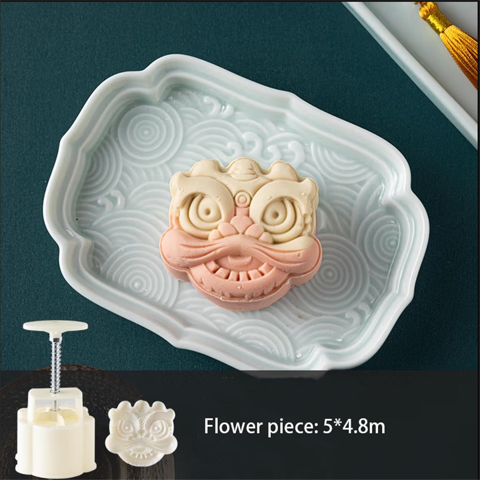 Mains sur le moule de gâteau de lune Moule à gâteau de lune de mi-festival, moules à gâteau de lune en plastique en forme de tigre et de lion, 50 g ou 75 g, presse à main DIY for la cuisson des gâteau