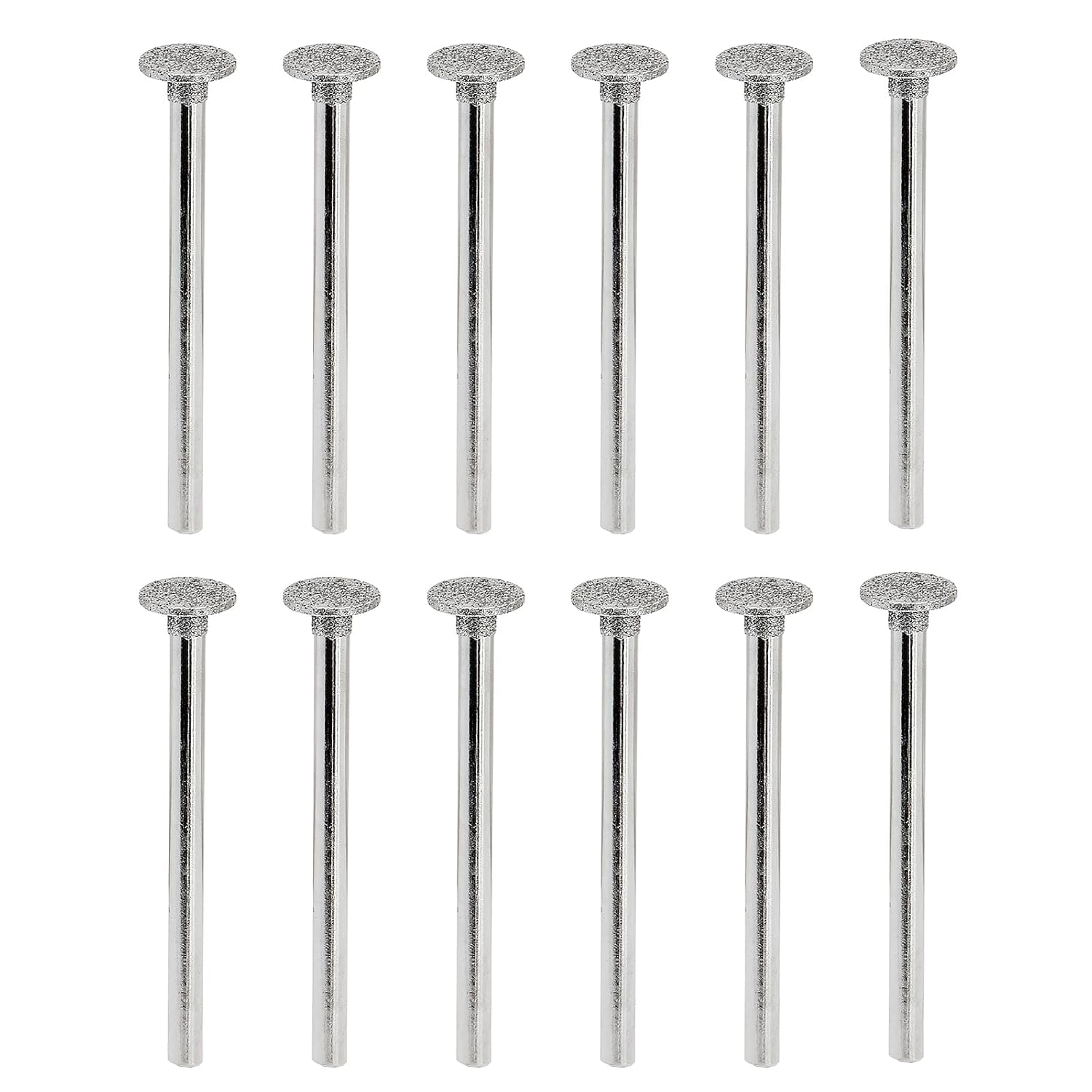 10Pcs T-Shape Diamond Burr 1/8" Shank Diamond Grinding Bits Compatible with Dremel Rotary Tool, 8mm Head