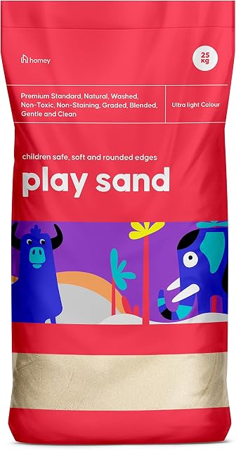 25KG Certified Premium Grade, Super Clean Childrens Play Sand, Non Toxic, Natural Washed Play Pit, Safe for Kids, Light Color Sand, Next Day DELIVERY