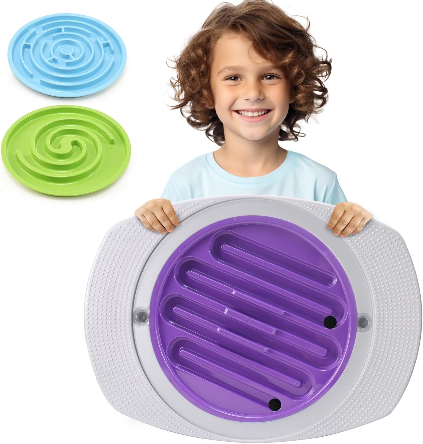 Balance Board with Maze for Kids, 20 inch Labyrinth Wobble Board Rocking Seesaw Sensory Training with 2 Balls & 2 Replacement Labyrinth Disks, Non-Slip Pedals Indoor Outdoor for Boys Girls