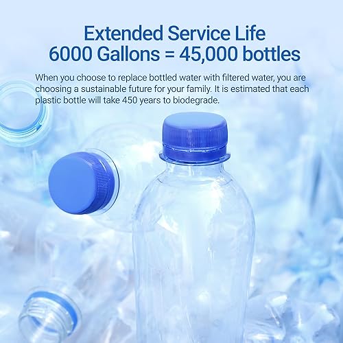 Miniatura 7 de Filterlogic Filtro de agua certificado NSFANSI 372, repuesto para elementos de purificación Berkey BB9-2 Black y sistema de filtro de gravedad