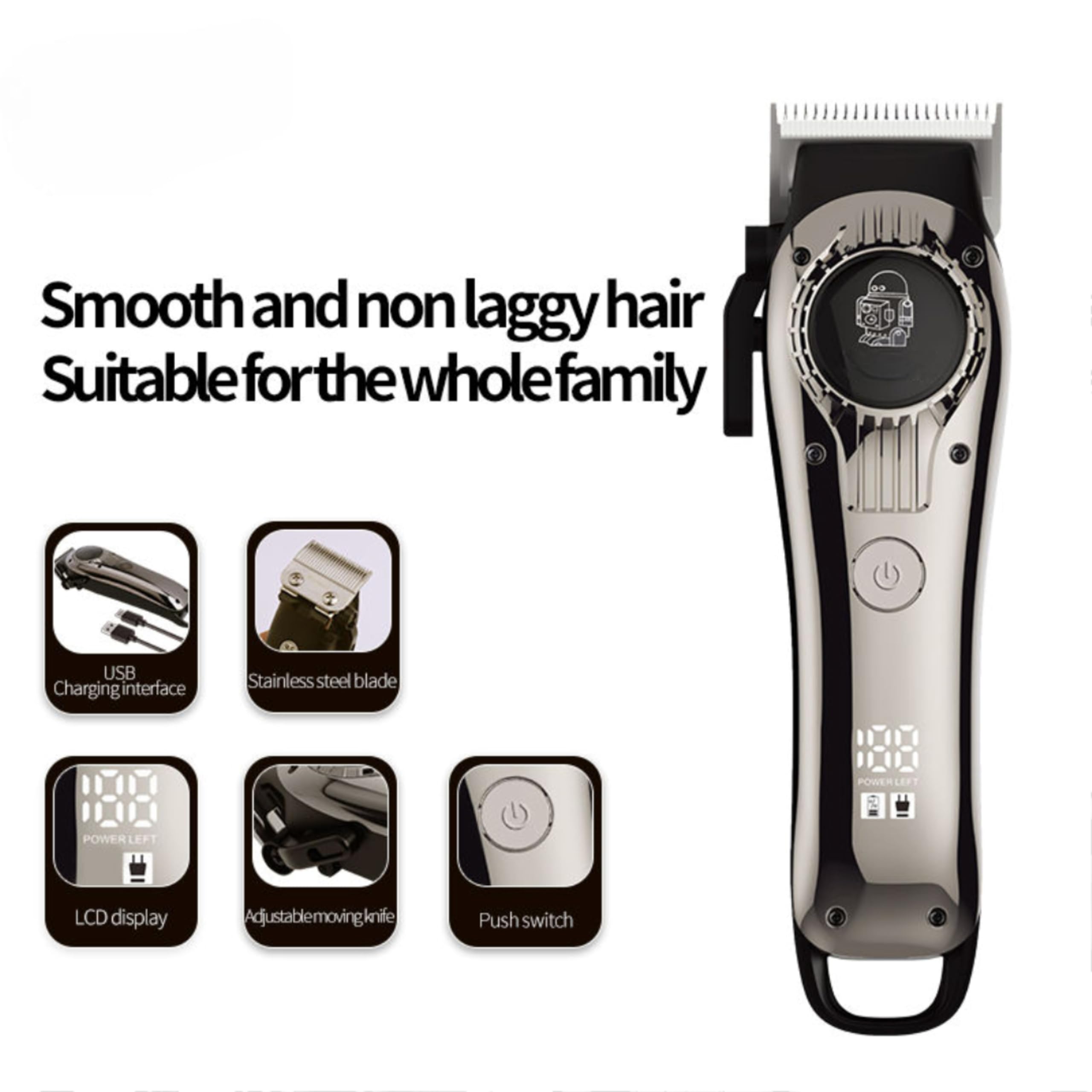 Concepta Trimmers For Man | Rechargeable Beard Trimmer For Man | Waterproof Cordless Shaver With USB Charging & 4 Combs For Hair, Beard And Moustach