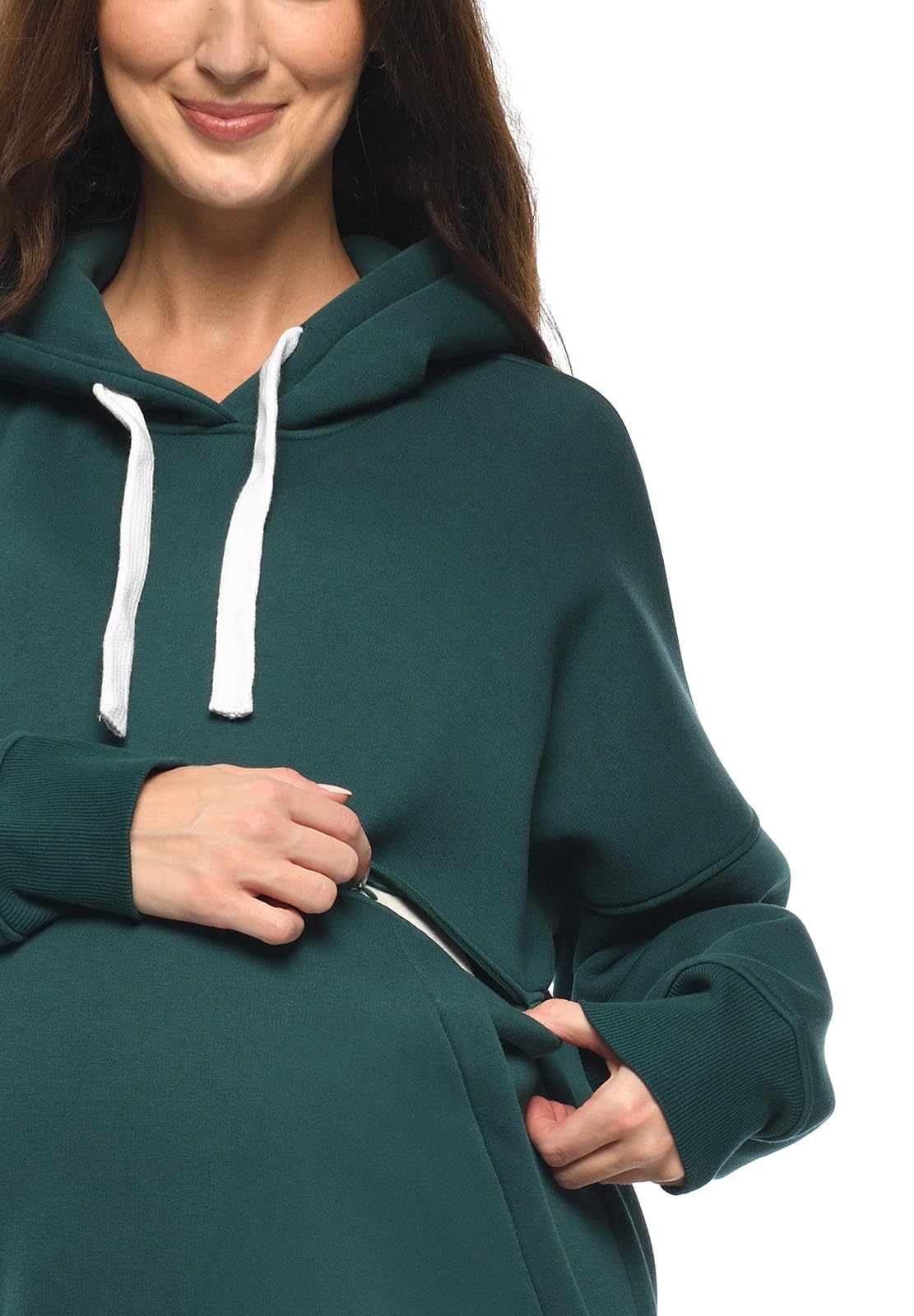 MijaCulture Umstandsmode M021 Megan M021 Pull d'allaitement et de grossesse 2 en 1 Taille L/XL, vert