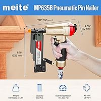 Vista 2 de meite MP635B Clavadora de Pines, Clavadora Neumática de Pines Calibre 23, Pistola de Clavos de Micro Pines de Aire, Compatible con Clavos de Pines