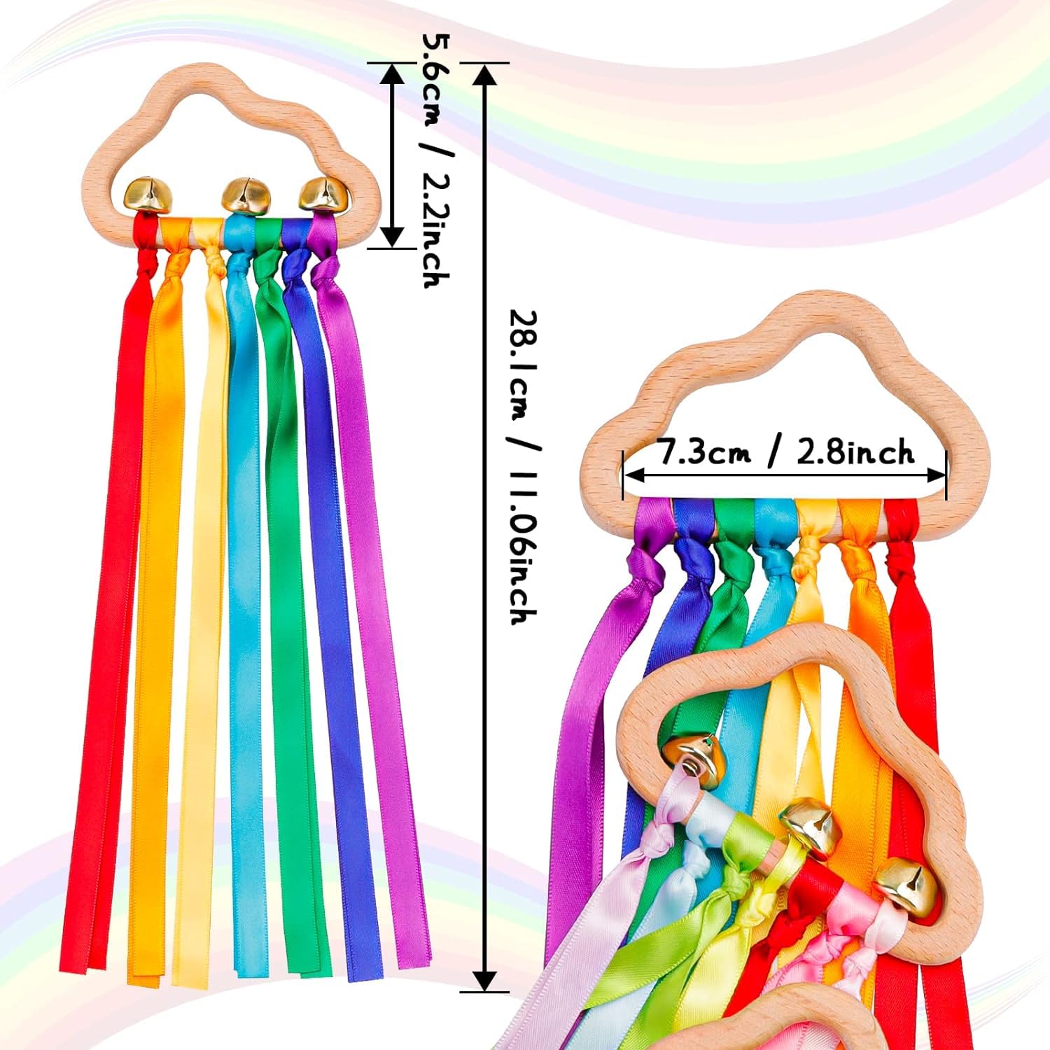 Baby Wooden Sensory Rattle Toys - Image 2