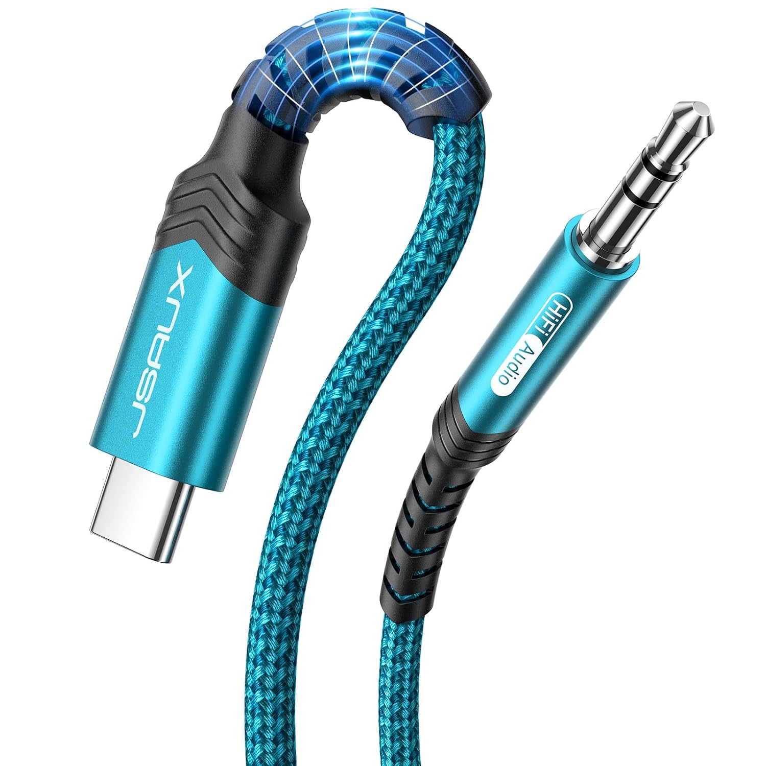 JSAUX USB C to 3.5mm Audio Aux Jack Cable [3.3ft], USB Type C to 3.5mm Headphone Stereo Cord Car Compatible with iPhone 16 Pro Max/15 Pro Max, iPad Pro, Samsung Galaxy S24 S23 Ultra, Pixel 9/8-Green