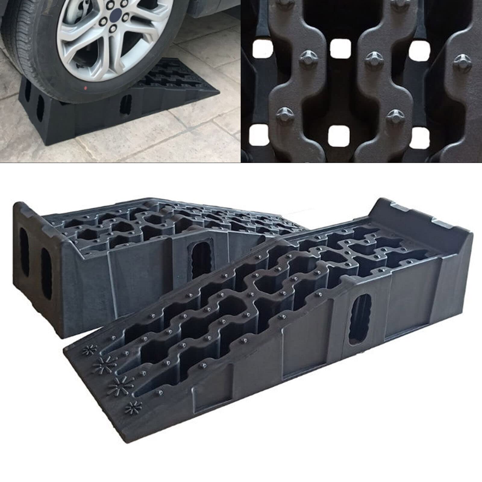 1 Paar Plastik Auffahrrampen Pkw - 7T Auffahrkeile Für Wohnmobil Rampe Auto Für Wohnmobil Extra Hoch