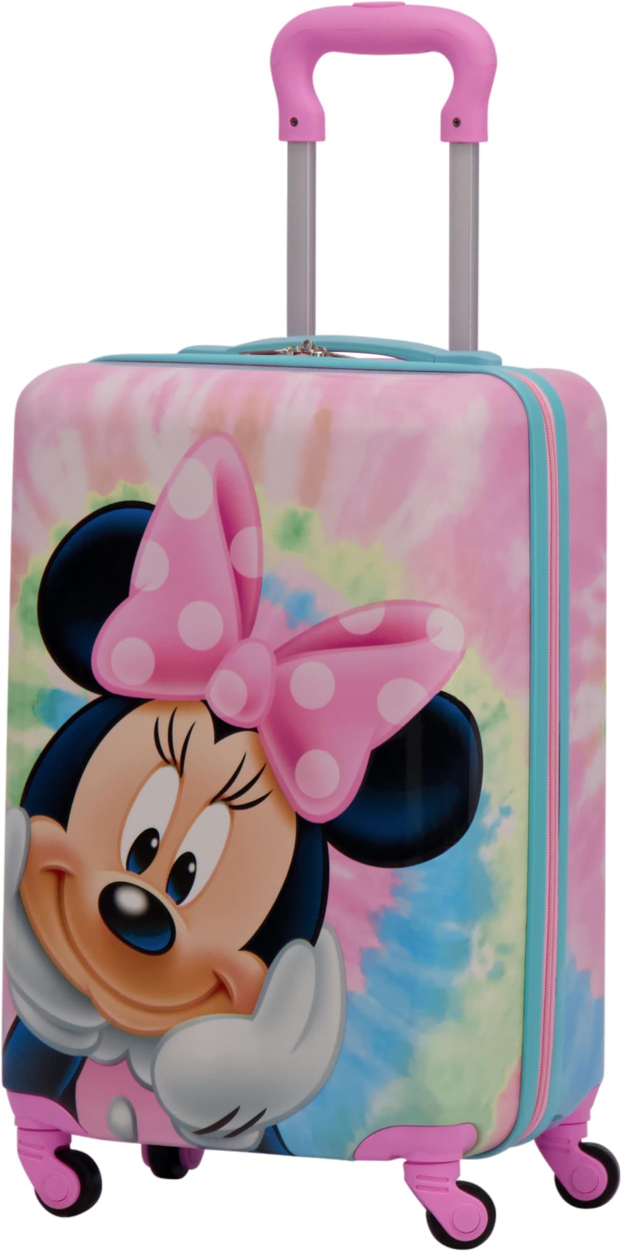 Disney Minnie Mouse 21 Inch Kids Carry On Luggage, Hardshell Rolling Suitcase with Spinner Wheels
