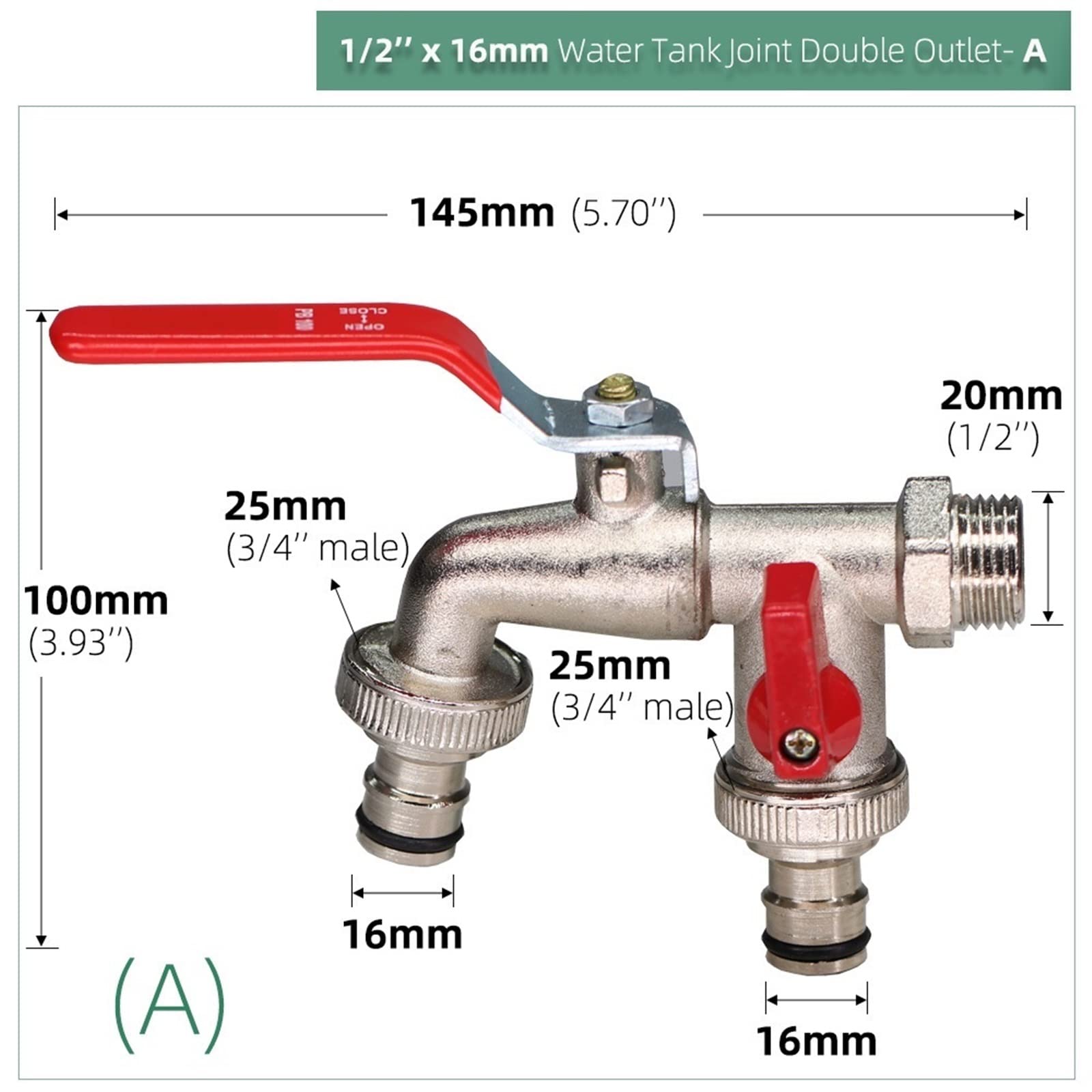 1/2#39; #39; Złącze zbiornika wody IBC 1-drożny 2-drożny adapter do węża ogrodowego mosiężny adapter do nawadniania Wymienna złączka do zaworu kulowego 1 szt. (Hx1pc)