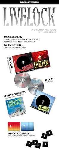 Miniatura 6 de Xdinary Heroes LIvelock 4 Mini álbum CD+Photobook+Photocard+Póster lírico en paquete+Seguimiento sellado XH (versión estándar ROJO)
