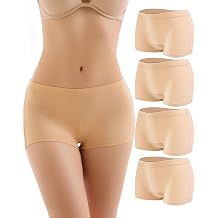 4 Pack Womens Cotton Boyshorts Panties Boxer Briefs for Ladies Full Coverage Underwear