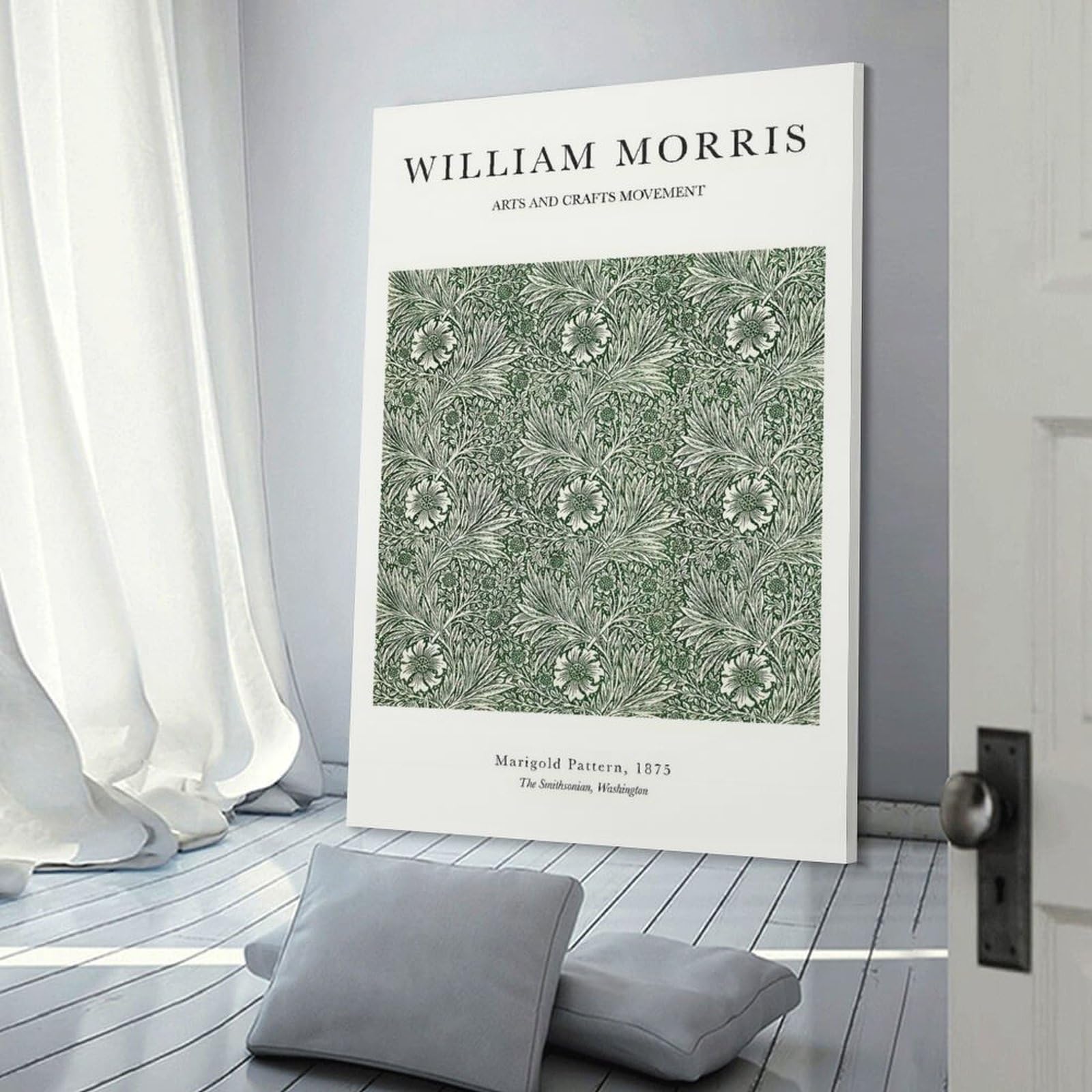 William Morris Marigold Wall Art Print, 24x36inch(60x90cm), for Entryway, Lounge Links Or Small Walls, Decorative Canvas Styling for Entry Areas