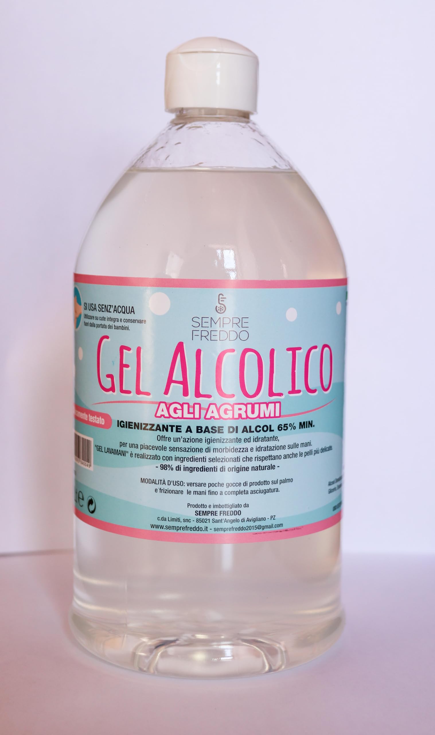 IGIENIZZANTE MANI GEL AGLI AGRUMI 1LT 65%