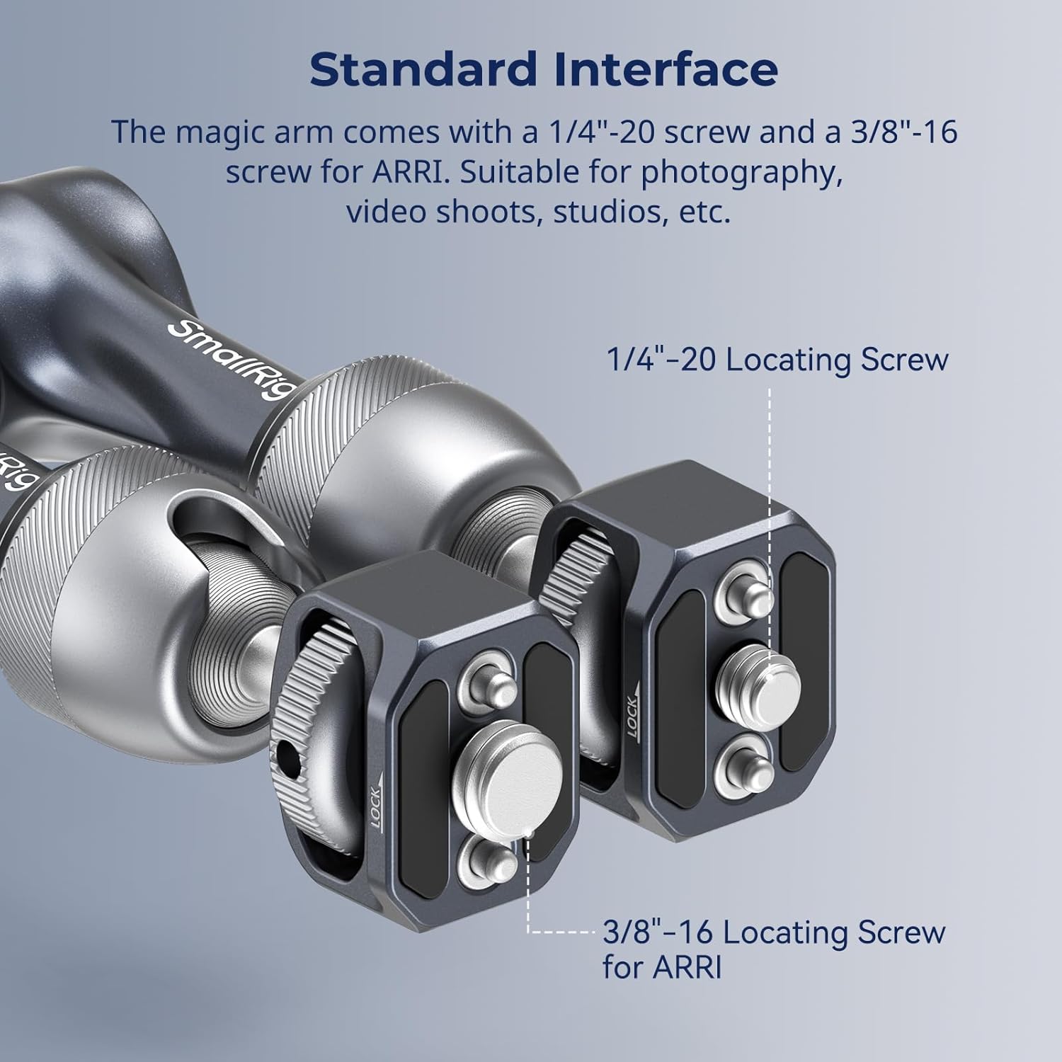 SMALLRIG 7" Rosette Magic Arm, Camera Monitor Mount, Articulating Arm with 1/4"-20 and 3/8"-16 Locating Screw for ARRI, Max Load Capacity 3.5kg Friction Arm, for Cameras, Monitors, LED Lights