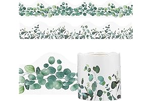 Aodaer Eucalyptus Die-Cut Border Trim: Enhance Classroom and Home Decor