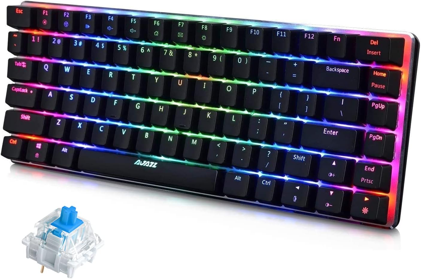 AK33 Mechanical Keyboard Gaming, Blue Switches RGB LED Backlit