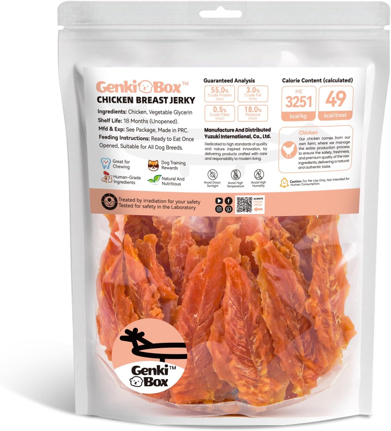 Dog Treats Premium Chicken Breast Jerky - 1.5 LB Value Pack, 100% Chicken Breast, Human Grade, High Protein, Long Lasting Soft Dog Chews, Training Reward - Made for USA - Image 2