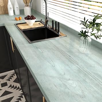 Wallercity Green Wood Contact Paper for Countertops Peel and Stick Wallpaper Vinyl Waterproof Self Adhesive Wallpaper for Cabinets Wood Vinyl Wrap Green Contact Paper for Shelf Liner 15.8"x 78.7"