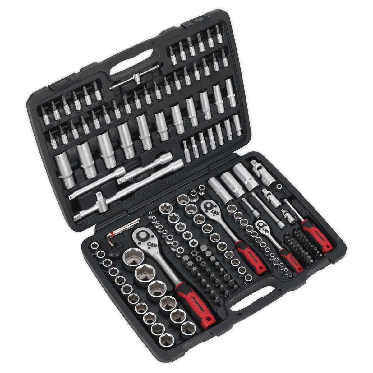 Sealey Silver Ak7955eu Socket Set 172Pc 1/4In, 3/8In & 1/2In Sq Dr Walldrive Metric 6Pt