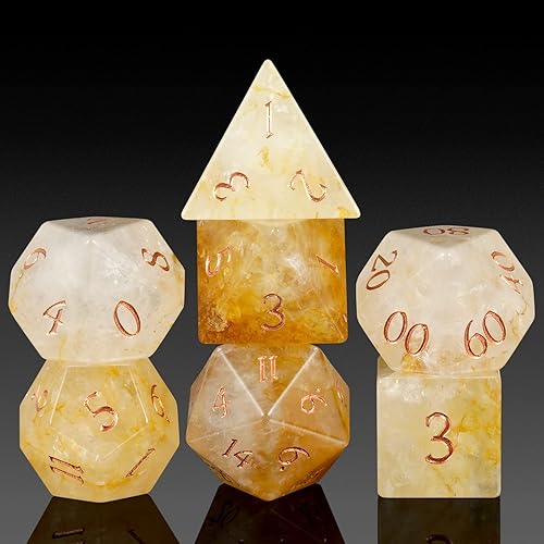 Miniatura 30 de DNDND Aage - Juego de dados DND de 7 piezas, dados de cristal D&D con magnífica caja de regalo para juego de mesa Dungeons and Dragons (Ágata Rosa)