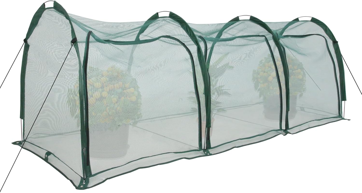 Flexible Net Grow Tunnel - Garden Greenhouse Mesh Cover Growhouse Cloche for Protecting Fruit Vegetables Plants Cultivation (3M) 3M/118”
