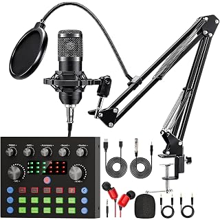 Podcast Equipment Bundle, Voice Changer and Condenser Microphone Bundle Podcast Microphone Set for Gamers, Podcasting, Recording, Singing and Streaming - Amazon product rated Grade A
