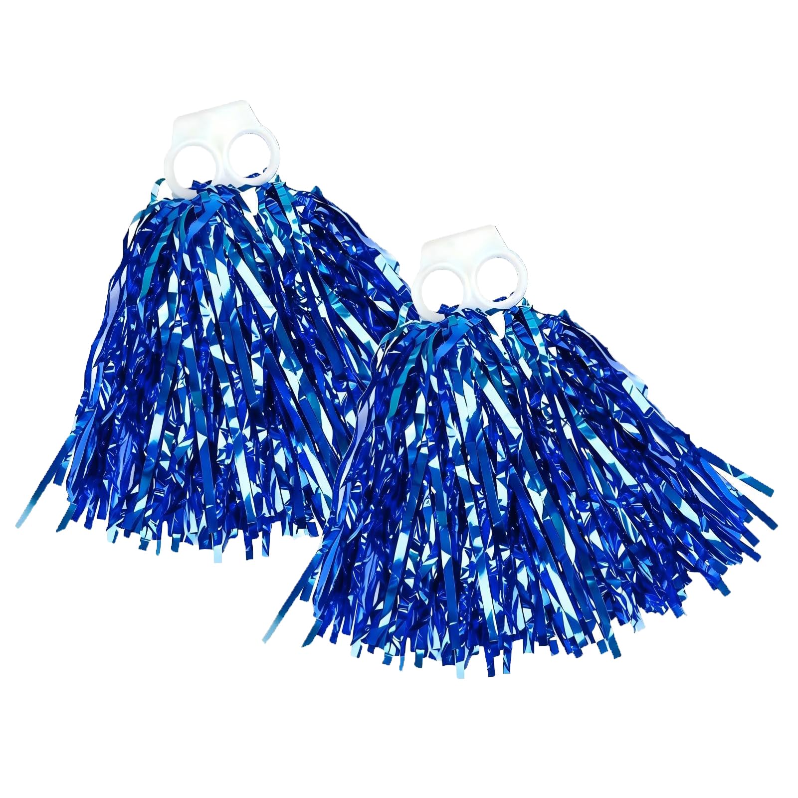 2 pompones de animadora de papel metálico brillante de animadora, pompones de animadora de mano con anillo de dedo de plástico para animación del espíritu del equipo deportivo (dorado) — view 9