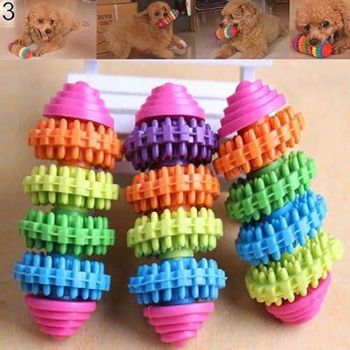 Miniatura 5 de Juguetes para masticar para mascotas, dientes dentales coloridos para perros, dientes saludables, masticar, entrenamiento, pelota de juguete, huesos