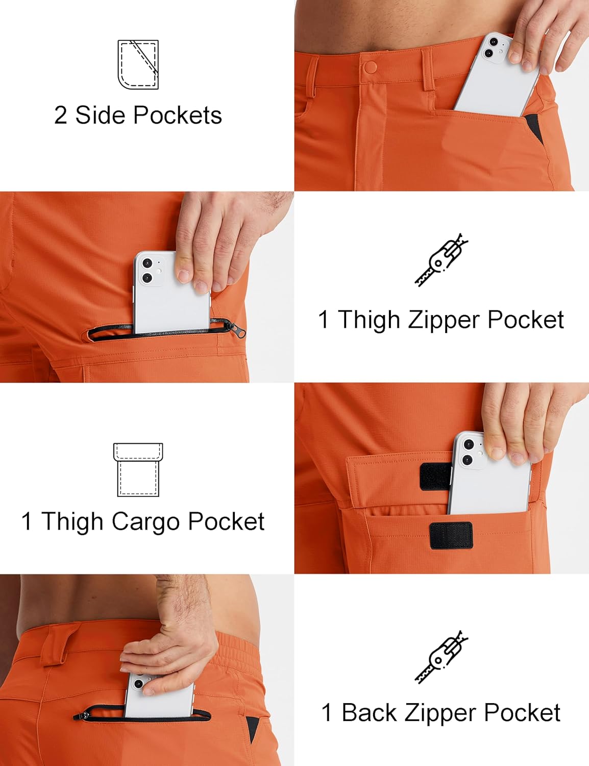 MAGCOMSEN Men's Hiking Cargo Shorts 9" Quick Dry Lightweight Summer Casual Shorts for Men Work Golf Outdoor 5 Pockets - Image 5