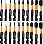 46 Ensembles de visseuses Pcs,20 Pcs Allen clé de forage Bit ensemble métrique & SAE,26 Pcs Torx Bit Set T7-T40,1/4. Assemblage de Bits de forme hexagonale, 1” & 2” Longue
