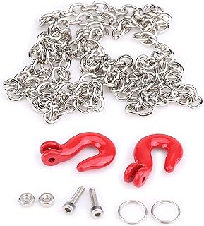 RC Car Tow Hook,plplaaoo RC Metal Trailer Hook & Chain,U Shaped RC Tow Chain Trailer Chain Parts RC Tow Hook, Tow Chain, Metal for Crawler Truck RC Car Use Trailer Chain Assemble